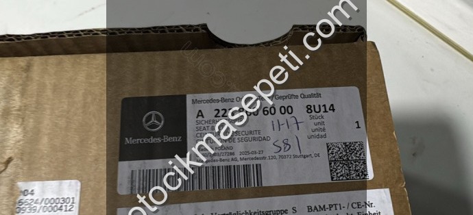 MERCEDES S SERİ W223 SAĞ ARKA EMNİYET KEMERİ 2238606000