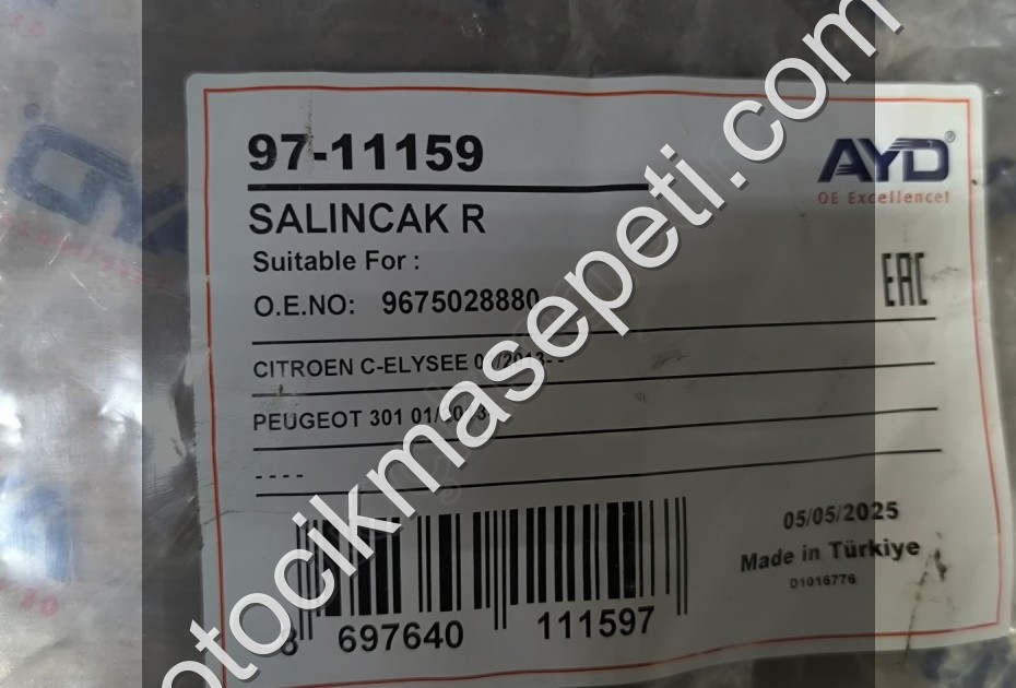 Citroen C-Elysee Sağ Rotilli Burçlu Salıncak  9675028880