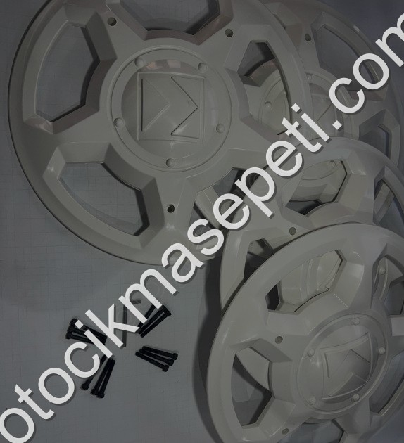 KARSAN J10 4 ADET BEYAZ JANT KAPAĞI 12 ADET VİDA  ALYAN ANAHTAR