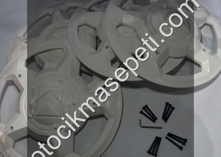 KARSAN J10 4 ADET BEYAZ JANT KAPAĞI 12 ADET VİDA  ALYAN ANAHTAR