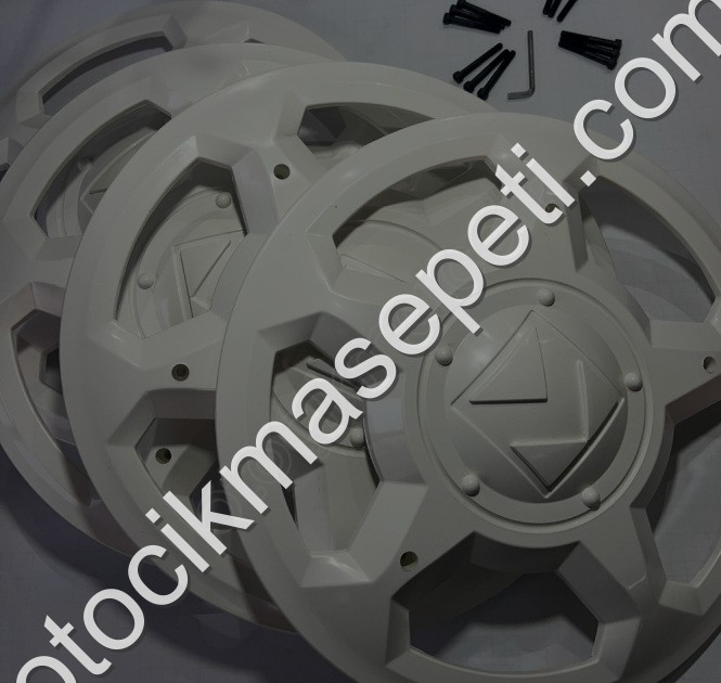 KARSAN J10 4 ADET BEYAZ JANT KAPAĞI 12 ADET VİDA  ALYAN ANAHTAR