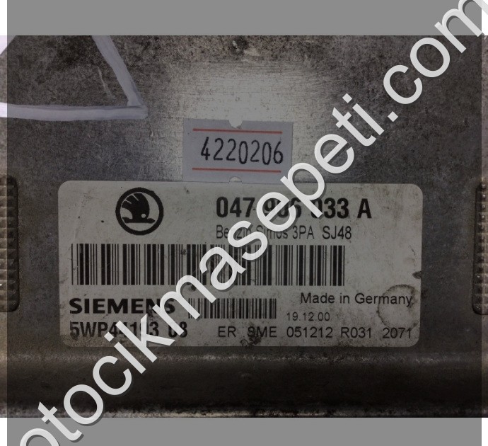 Skoda Fabia 1.4 Motor Beyni SIMOS3PA 5WP4419308 047906033A