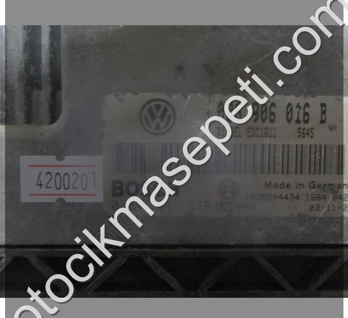 Volkswagen Golf 1.9 Motor Beyni 0281011478 03G906016B EDC16U1