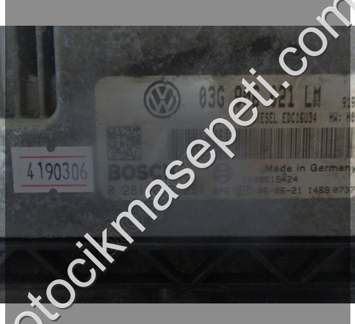 Seat Skoda 1.9 Motor Beyni EDC16U34 03G906021LM 0281013281