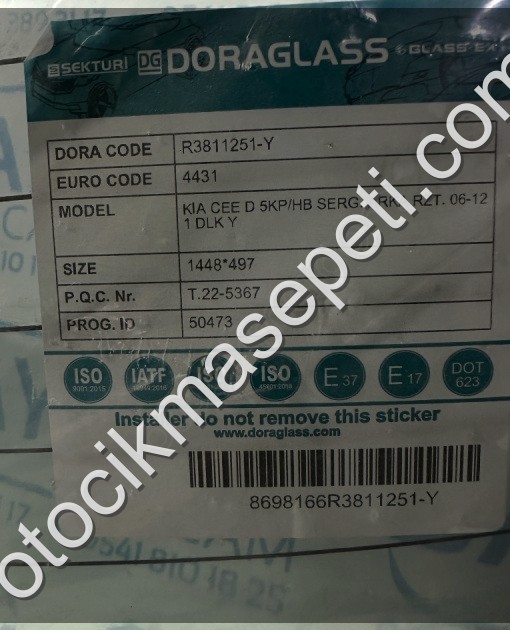 KİA CEED ARKA CAM 2006-2012