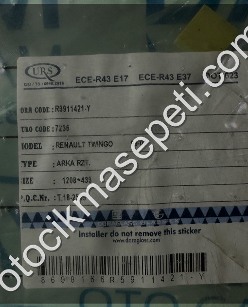 RENAULT TWİNGO ARKA CAM 1993-2002