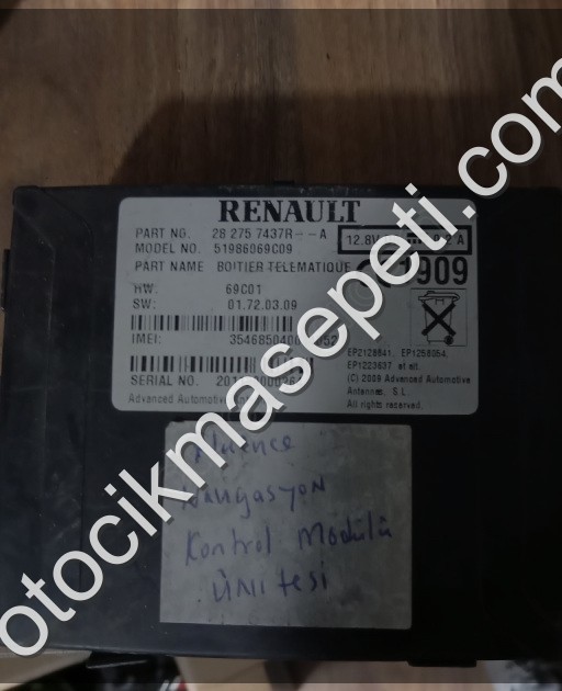 Renault Fluence navigasyon kontrol beyni orijinal