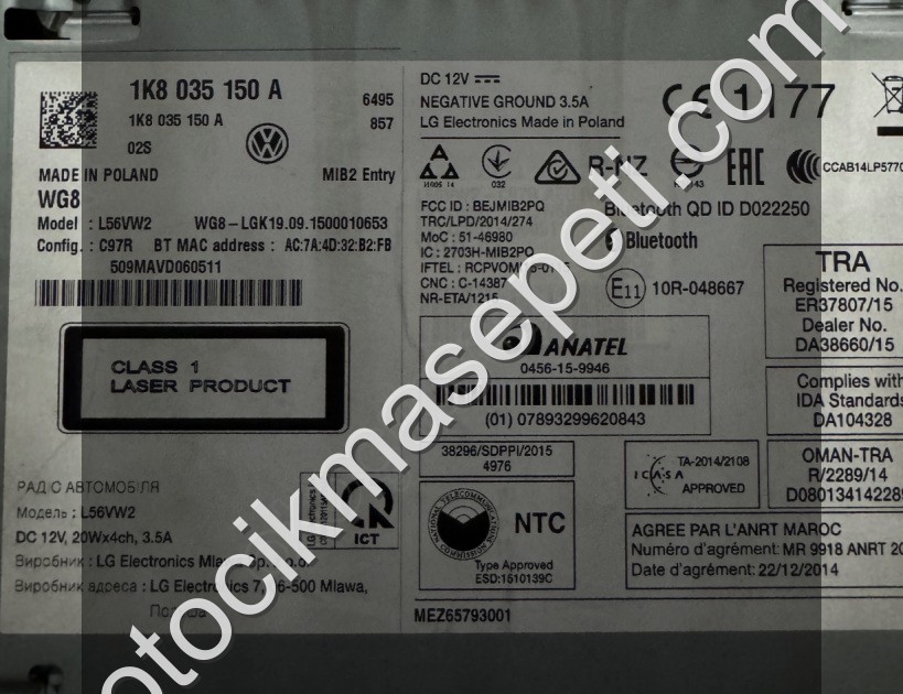 1K8035150D VW CADDY TEYP RADIO  MULTİMEDYA-KAMERA DESTEKLİDR