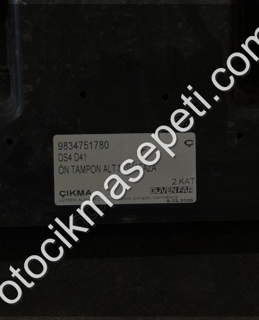 DS4 D41 ÖN TAMPON ALT MUHAFAZA 9834751780 Ç