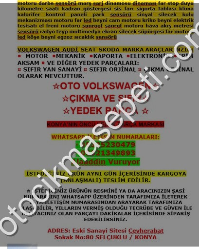 VW PASSAT CC POLO SCİROCCO LEON 6R0959591 SANRUF SUNROOF MOTORU