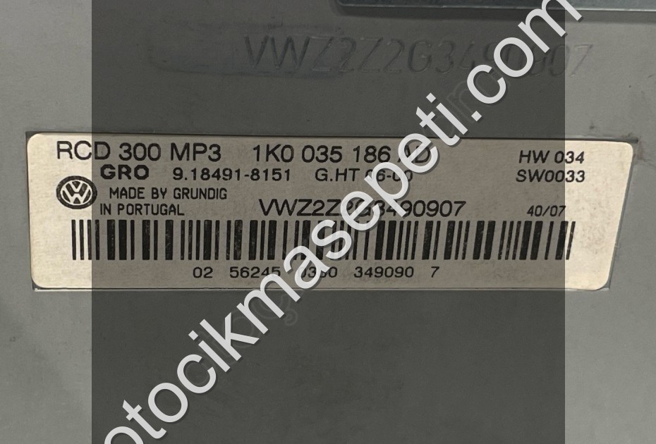 1K0035186AD VOLKSWAGEN CADDY GOLF JETTA MULTIMEDİA